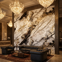 Panneau mural en PVC effet marbre ivoire, grand format, étanche, avec revêtement UV, facile à installer, flexible, prix de gros