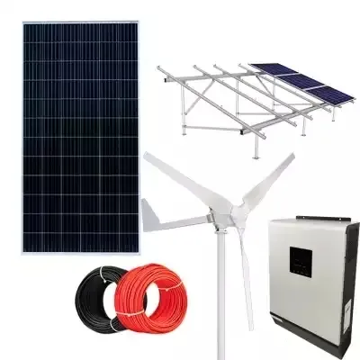 Solar panel Hybrid Wind Off Solar kraftwerk 3000W 5000W 10000W Solar-und Windenergie anlagen 5kva Windkraft anlage