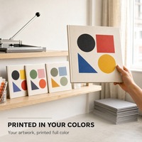 Boîte d'emballage carrée pour album vinyle en papier recyclé, gaufrage/découpe, estampage à chaud, vernis sélectif UV, pelliculage mat, antistatique, imprimée