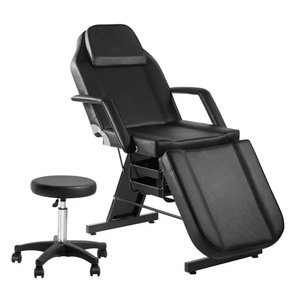 Muebles de Salón Comerciales, Cama de Belleza Hidráulica Negra para Tatuajes, Silla Facial de 3 Secciones, Mesa de Masaje Giratoria de 360 Grados, Venta al Por Mayor - Product Image 5