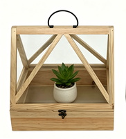 Mini maison en bois pour plantes, boîte de présentation pour terrarium de plantes succulentes, taille et couleur personnalisées pour la décoration intérieure de petites plantes en pot