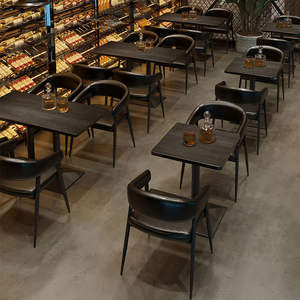 Conjunto de Muebles de Bar con Estructura Metálica Rectangular, Resistente, para Bar, KTV, Cafetería, Restaurante Occidental, Cabinas, Sofá de Pared - Product Image 4