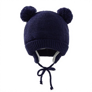 Gorro de Punto para Niños Pequeños con Orejeras y Pompones, Gorro de Invierno para Esquiar - Product Image 4