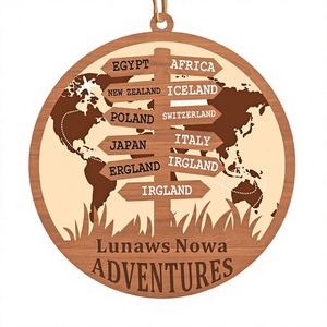 Adorno Personalizado de Destino de Viaje, Diseño de Aventura Personalizado, Regalo de Viaje Navideño para Parejas - Product Image 4