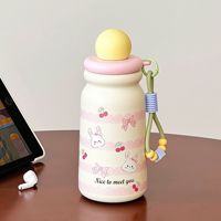 Thermos en acier inoxydable 316 avec une valeur chromatique élevée, gobelet à paille portable pour filles, poignée, impression, bouteille sous vide pour la rentrée scolaire