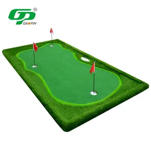 Tapete de golfe profissional feito sob encomenda, venda quente, bom design de golfe, colocação verde, tapete de ponteira personalizada, para escritório, casa, backyard, uso