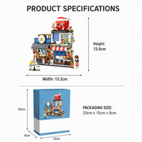 Kit de construction de micro-blocs personnalisé de 722 pièces, modèle de scène de rue japonaise, boutique de takoyaki, jouet éducatif STEM, marque privée