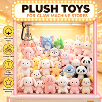 Peluches mélangées en vrac de 8 pouces à griffes, styles de dessins animés variés, pour machines à griffes d'arcade et jouets à gagner
