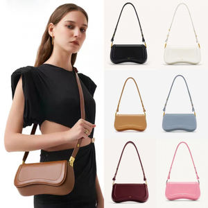 Sac sous le bras en cuir véritable de haute qualité, sac à main pour femme en cuir végétalien, sac à bandoulière personnalisé avec logo, sac de luxe tendance en similicuir vintage - Product Image 2