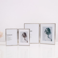 Cadres Photo pliables en métal, avec charnière, personnalisé, pour Table de bureau, encadrement de cliché
