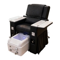 Fauteuil de massage des pieds en cuir véritable, design moderne et minimaliste, avec prise électrique, multifonctionnel, pour salon de manucure et de cils