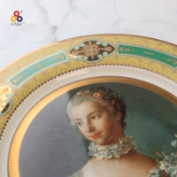 Fabricants chinois de vaisselle, service de table en céramique, assiettes en porcelaine, céramique embossée or vintage, plateaux de service décoratifs