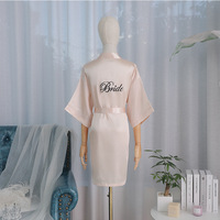 Kimono Cardigan en soie peignoir pour dames robe de mariée et robe du matin pour maquillage de mariage et demoiselles d'honneur décorations de mariage
