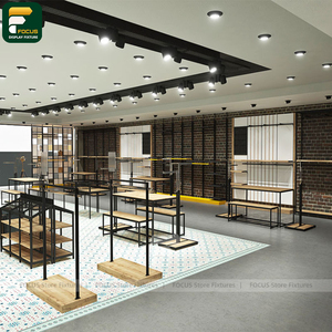 Étagère murale de présentation de vêtements pour magasin de mode sur mesure, comptoir de caisse, miroir de boutique - Product Image 2