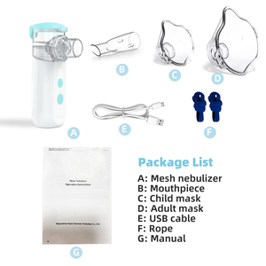 New Arrival Home Use Battery-Powered ABS Material Durable Mini Portable Built-In <strong>Mesh</strong> <strong>Nebulizer</strong> Machine with Mask Mouthpiece - Product Image 1