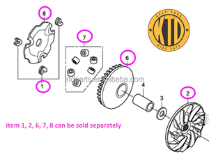 Pulley <span class=keywords><strong>Jog</strong></span> 90 CVT Perfomance Bộ Phận Lái Xe Mặt Fan Hâm Mộ Flyball <span class=keywords><strong>Ball</strong></span> Con Lăn Trọng Lượng Sliders Scooter Variator Kit - Product Image 2