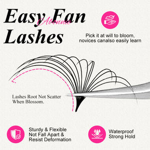 Extensiones de Pestañas Abonnie Silk Volume Easy Fan, Extensiones de Pestañas de Terciopelo al por Mayor, Bandejas de Extensiones de Pestañas Personalizadas - Product Image 4