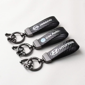 Porte-clés en cuir de haute qualité, design personnalisé, durable, minimaliste, pour clés de voiture, porte-clés personnalisés, promotions, salon automobile, cadeaux d'affaires - Product Image 5