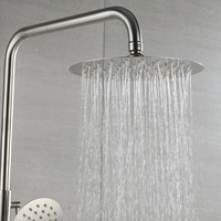 Ensemble de robinet mural moderne simple en acier inoxydable 304 pour colonne de douche de pluie Ensemble de douche simple pour eau froide