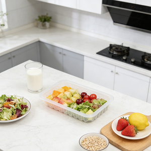กล่องพลาสติกใส่อาหารแบบใช้แล้วทิ้ง ขายตรงจากโรงงาน สำหรับใส่กลับบ้าน ปิดผนึกแน่น ใช้กับไมโครเวฟได้ แบบกล่องเบนโตะ - Product Image 2