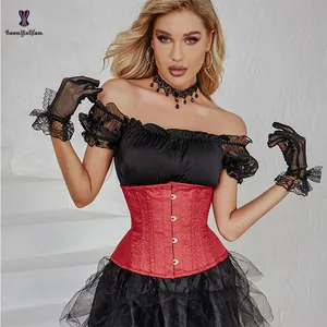 Corset d'entraînement taille rouge XXS 4 Busk Steam Punk Corset court torse taille formateur façonnage ventre minceur gaine ceintures réductrices