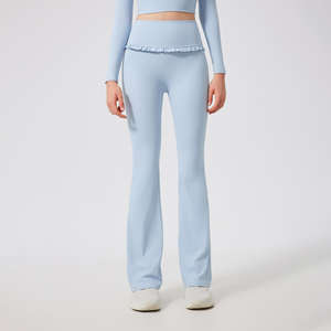 Joyyoung Meilleures ventes en gros Leggings de fitness pour femmes, taille haute, effet push-up, coupe évasée, avec logo personnalisé et coutures, <span class=keywords><strong>Garon</strong></span> - Product Image 6