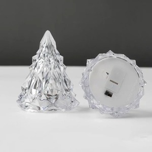<b>LED</b> Christmas Crystal <b>Night</b> <b>Light</b> Christmas Tree Lantern Iceberg Warm WhiteTable Lamp Button Battery Home Party Xmas Decoration - Product Image 3