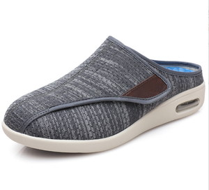 Youyun hommes doux confortable anti-dérapant coussin d'air maille crochet et boucle réglable sandales larges pour les patients diabétiques pantoufle - Product Image 2