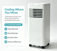 Climatiseur portable Airwens 9000 BTU électrique, faible bruit, économie d'énergie, refroidissement et chauffage, roues faciles à déplacer, télécommande, classe