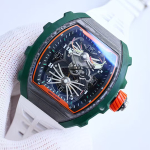 Montre de sport pour hommes, série 2102, classique, de luxe, de créateur, en forme de barre, vert foncé, avec tourbillon et réserve de marche - Product Image 2
