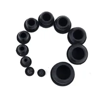 Bouchon de trou à encliqueter en caoutchouc de silicone noir personnalisable OEM 2.5-14mm