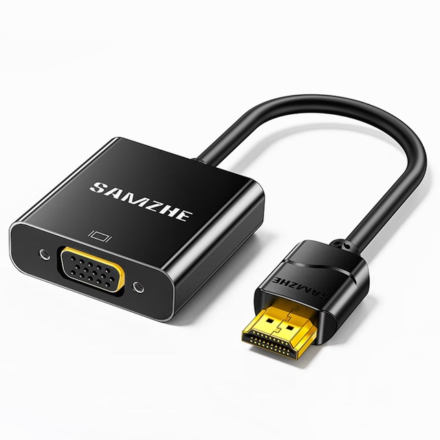 SAMZHE HDTV Video HDMI to VGA Converter HD Video Adapter with Independent Power Supply for Laptop Desktop PS5 Monitor Projector