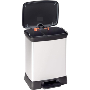 Cestino per la Raccolta Differenziata 10+18 L in Acciaio Metallizzato con Doppio Scomparto - Product Image 1
