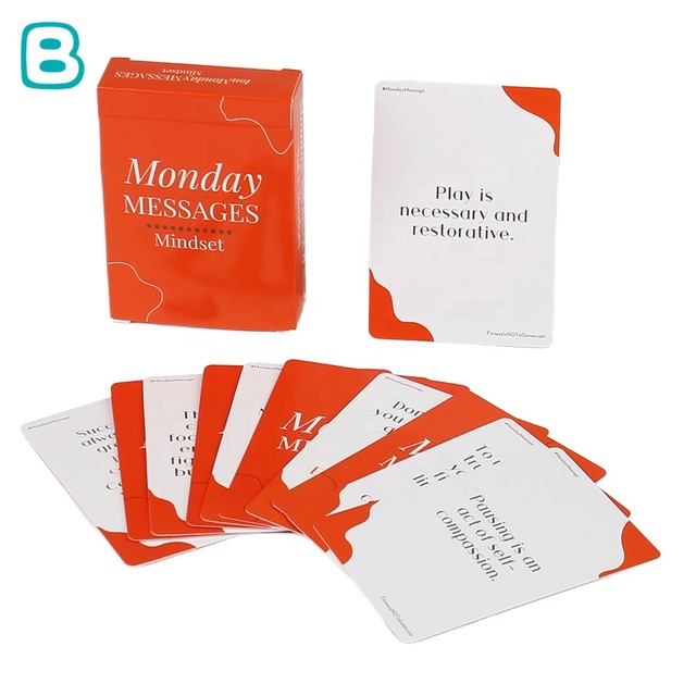 Custom Eco-Friendly Recyclable Self Care Mental Health Affirmation Cards with Paper Box Custom Logo Size for Women Stress Relief