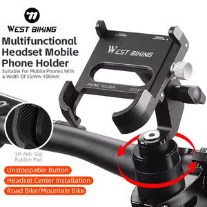 웨스트 바이킹 다기능 알루미늄 합금 유연 조절식 자전거 및 오토바이용 휴대폰 거치대 - Product Image 1