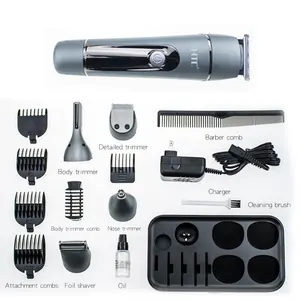 HTC AT-1206 Rechargeable Men Grooming Kit 8 in 1 Body Grooming Washable Hair Clipper Beard Trimmer