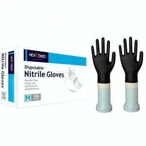 High Quality Nitrile Glovees Disposable Guantes Nitrilo Negro Hot Sale Black Nitrile Glovees OEM Service Black Nitrile Glovees