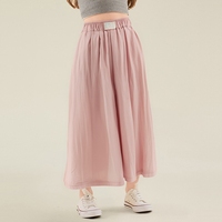 Nouveau design – Pantalon culotte large pour filles, été-printemps – Rose/Beige, léger, respirant, taille élastique, décontracté pour enfants