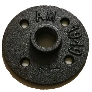 地板法兰1/2 3/4英寸黑铁可锻镀锌铸铁法兰管件