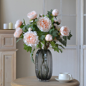 Huisdecoratie Bloem Woonkamer Bloemdecoratie Kunstbloem 4-koppige Koninklijke Pioenroos Zijden Bloem Pioen - Product Image 3