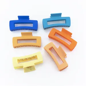 Clip di capelli opachi di grandi dimensioni su misura 10,5 cm rettangolo multi colore della caramella clip di plastica ecosostenibili per le donne