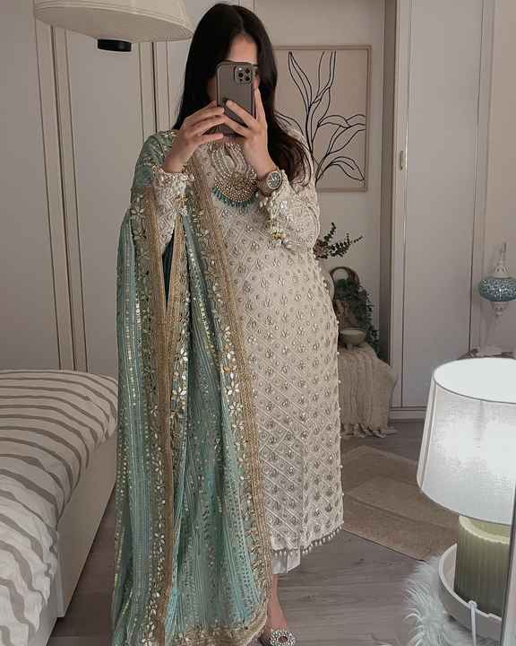 Most Selling Sequence Embroidery Work Salwar Pant with Dupatta for Festival and Special Occasion at Export Price