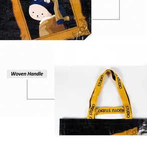 Bolsa de Mano Brillante con Estampado Personalizado, Bolsa Laminada de Polipropileno, Bolsa Promocional OEM de Bajo Precio, Bolsa de Compras de Polipropileno No Tejido - Product Image 3