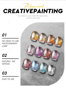 Kit Profesional de Gel Metálico para <span class=keywords><strong>Uñas</strong></span>, Secado Rápido en 60s, 12 Colores de Alta Pigmentación, Efecto Cromo Vibrante, Base Acuosa, Ecológico - Product Image 3
