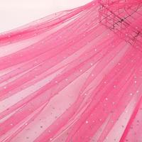 Tissu en dentelle de maille 100 % polyester ultra-fin 20D rose respirant 25 g/m² pour entoilage ou emballage floral, tissu en tulle doux comme de la soie