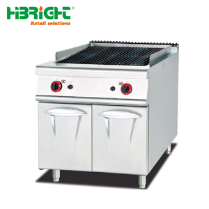 Cuisinière commerciale à gaz et électrique avec four encastrable, grill à pierres volcaniques en acier inoxydable et fonction convection - Product Image 4