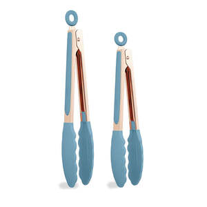 คีมครัวพรีเมี่ยมซิลิโคนไม่ติดสแตนเลสบาร์บีคิวทําอาหารย่างล็อคอาหารคีมสแตนเลสคีมครัว - Product Image 2