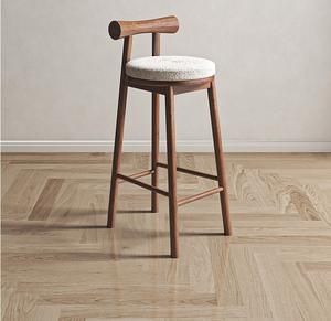 Tabouret papillon en bois massif japonais moderne pour la maison, <span class=keywords><strong>caf</strong></span>é, bar, hôtel, réception, salon, chaise haute pour adultes et enfants - Product Image 2