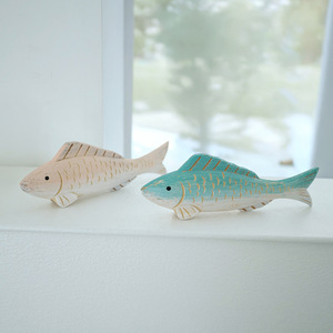 Figura de pez mediterráneo de madera, decoración artesanal para sala de estar, escritorio, regalo - Product Image 1