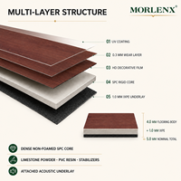 Suelo SPC MORLENX Color Rojo Cereza, Resistente al Agua, Antideslizante, con Núcleo Rígido, Sistema de Click, para Proyectos de Interiores